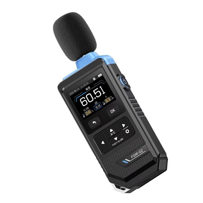 デシベルメーターデジタルサウンドレベルメーター30-130DBA A/C加重温度湿度表示SPLノイズレベルテスターP9YB