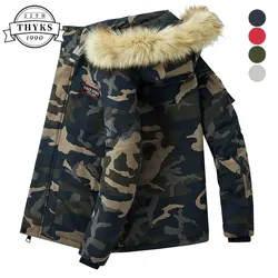 Brand Winter Jacket Men Thick Warm Fur Collar Windbreaker Mens Parkas High Quality Multi-pocket Outwear mens coats Size M-3XL