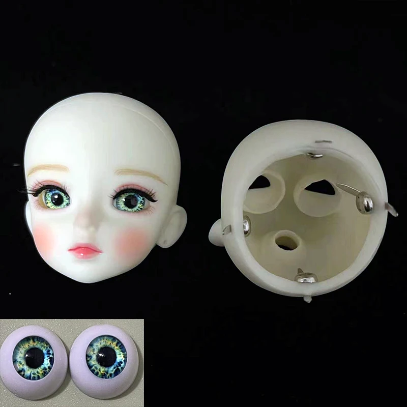 DIY Doll Head 1/6 Bjd Makeup Doll Head 30CM Dolls Mechanical Joint Body Kids Girls Doll Toy Gift