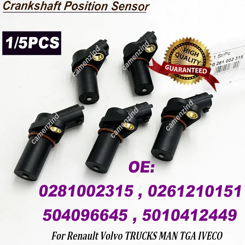 

1/5PCS 0281002315 Crankshaft Position Sensor for Iveco Stralis Man Tga Mercedes-Benz MG 27711811 3602120-55D 504096645