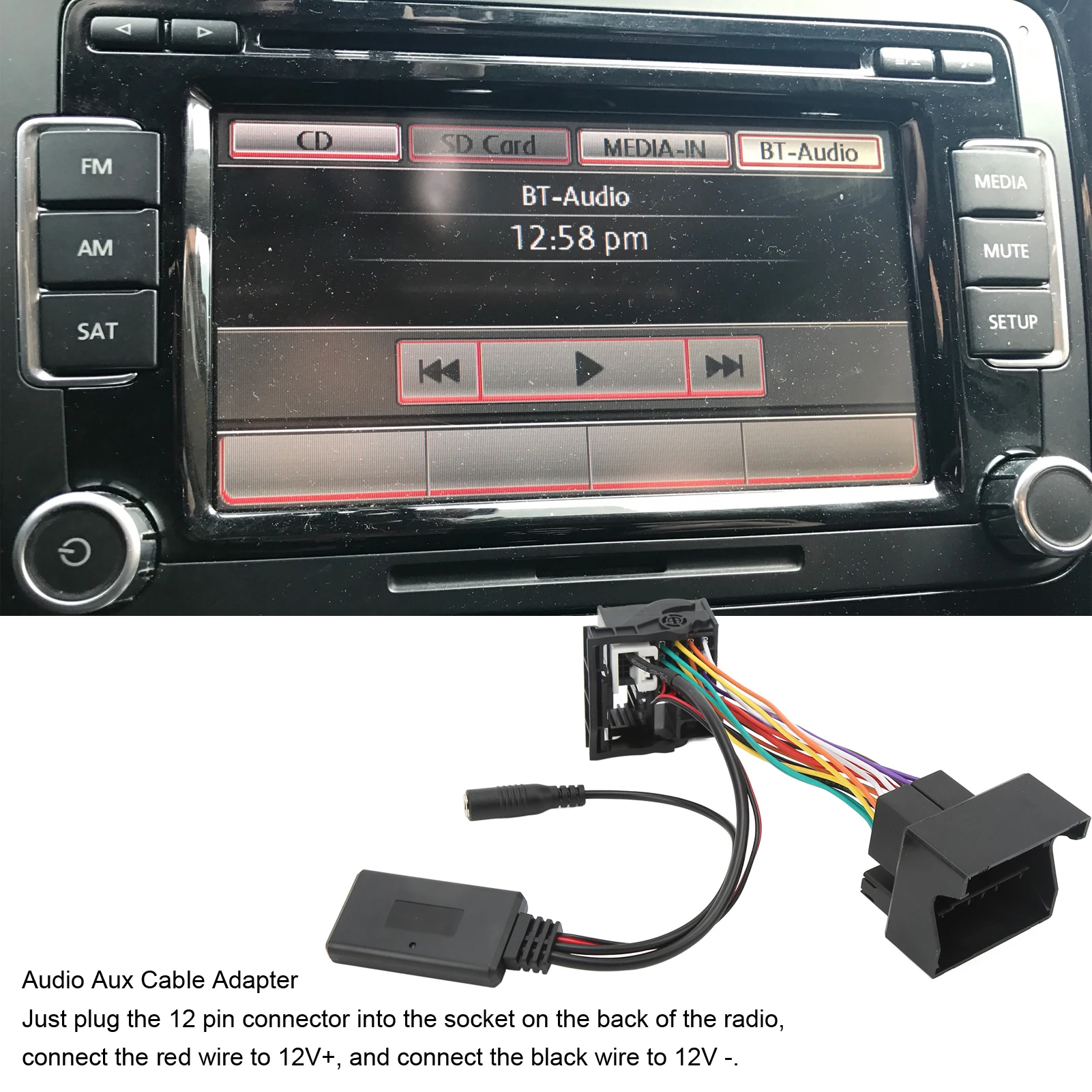 Car  5.0 AUX Adapter with Handsfree Microphone for RCD510 RNS315 RNS510  5.0 Aux Audio Adapter