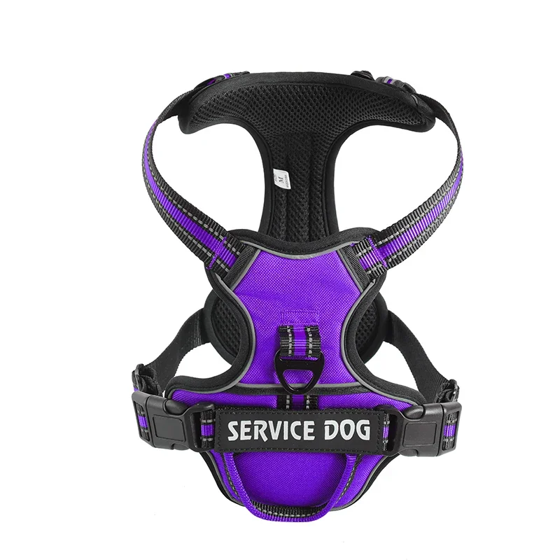 Reflective Nylon Dog Harness Vest Breathable Adjustable Pet Vest_voghion.com