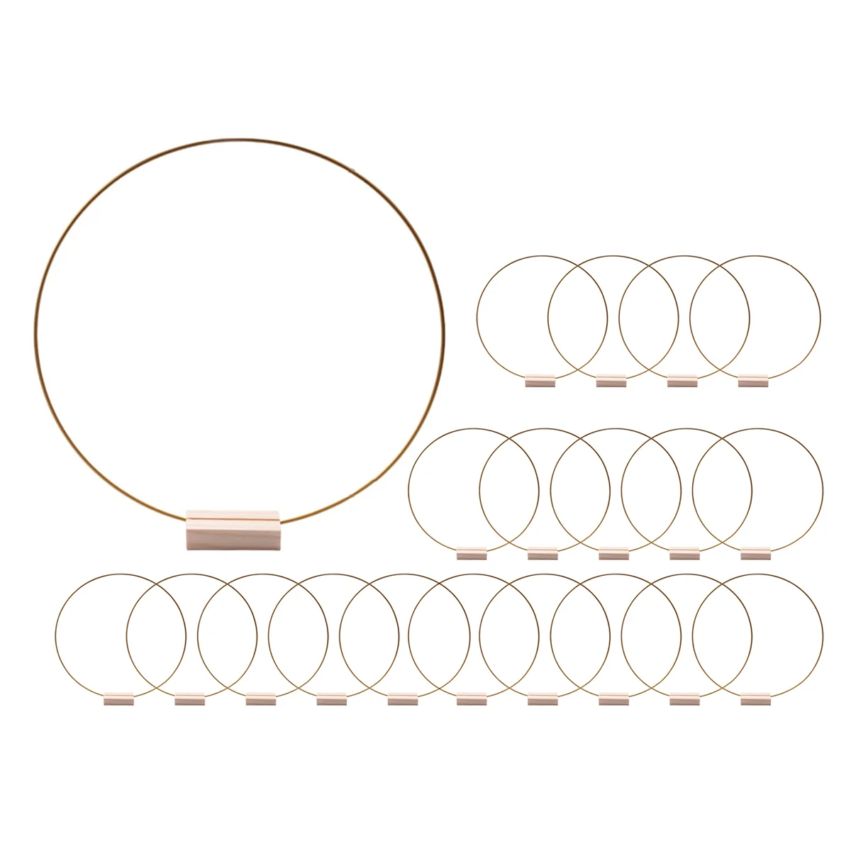 20 PCS 12 Inch Metal Floral Hoop Centerpieces for Table, Metal Wreath Ring with 20 PCS Place Card Holders for Wedding