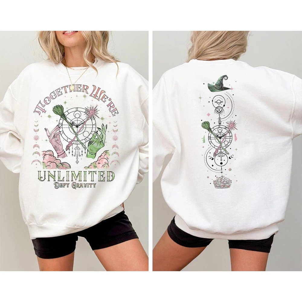 تم تغيير لـ Good Sweatshirt Wicked Defy Gravity بأكمام طويلة ورقبة مستديرة ملابس معالج المدرسة Y2K ملابس خروج يومية غير رسمية