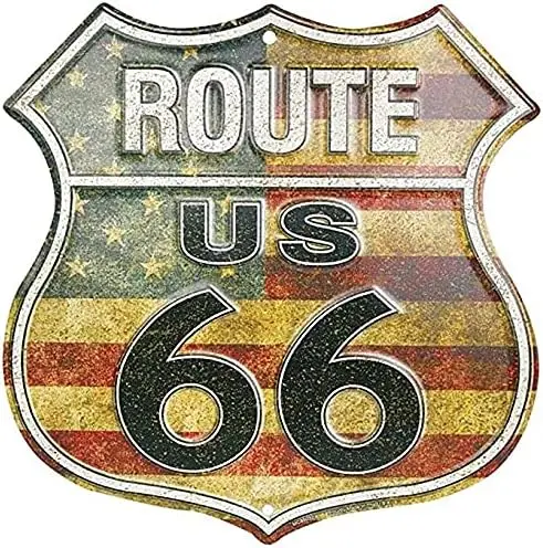 Route 66 Signs Vintage Road Metl Tin Signs Room Decor High Way Metal Tin Poster for Home Cafes BarsHotel Garage Wall Decorations