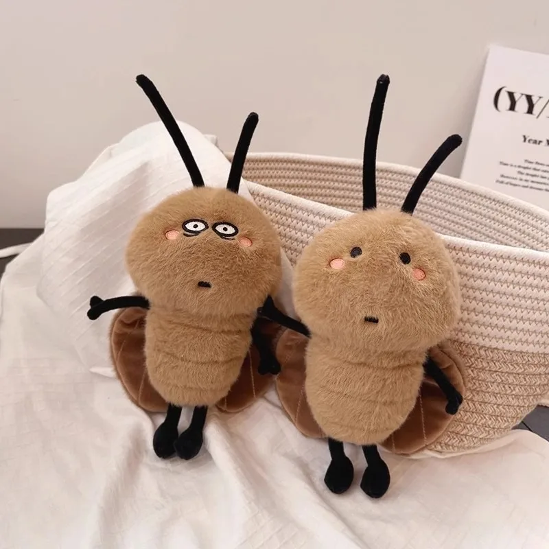 15cm Cute Ugly Cockroach Plush Toy  Kawaii Soft Stuffed Animal Funny Realistic Insect Prank Doll for Kids Adults Birthday Gift