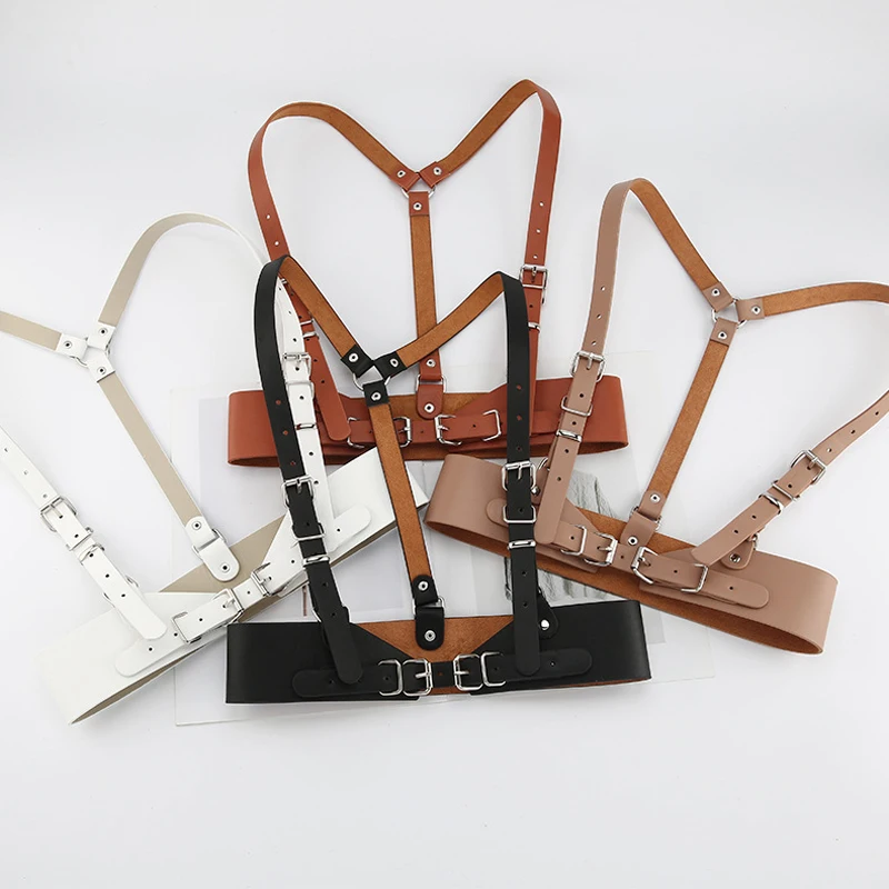 Luxury Women\'s Harness Bra Leather Suspenders Fashion Belts For Women Sexy Girls Corset Belts Shirt Dress Vest Body Harness