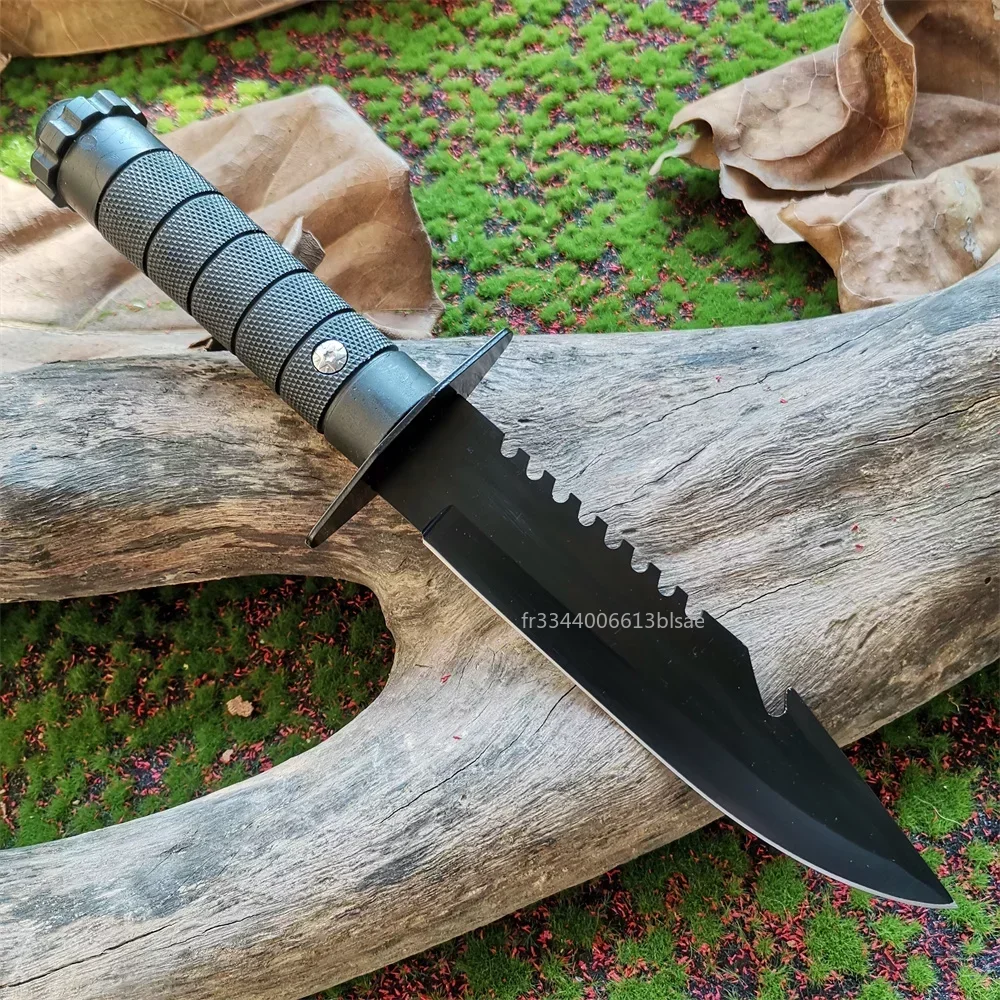 Stainless Steel Outdoor Straight Knife - Tactical Survival Tool Self-Defense Hunting Camping Bushcraft Fixed Blade Knife