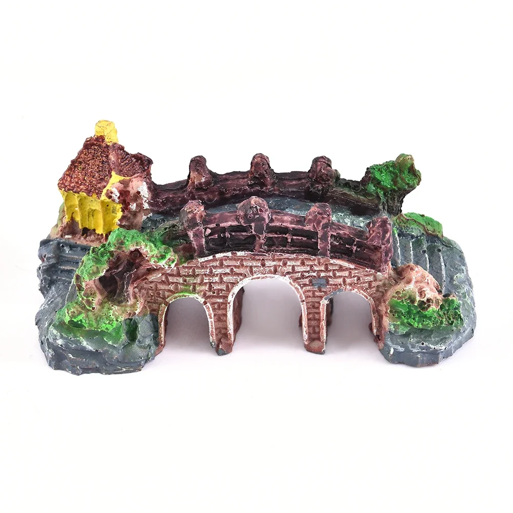 Aquarium Artificial Bridge Ornaments Resin Fish Tank  Artificial Landscaping Rockery Bridge Decorations Aquarium Decor Supplies