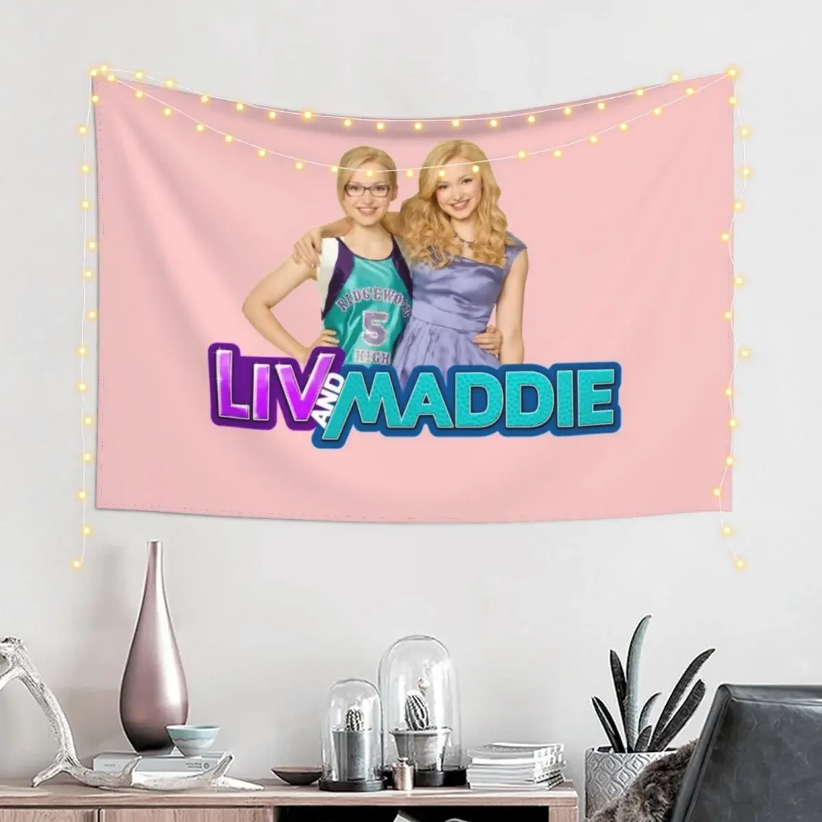 Liv and Maddie Tapestry Wall Hanging Kawaii Room Decor Korean Room Decor Decorations For Room Tapestry