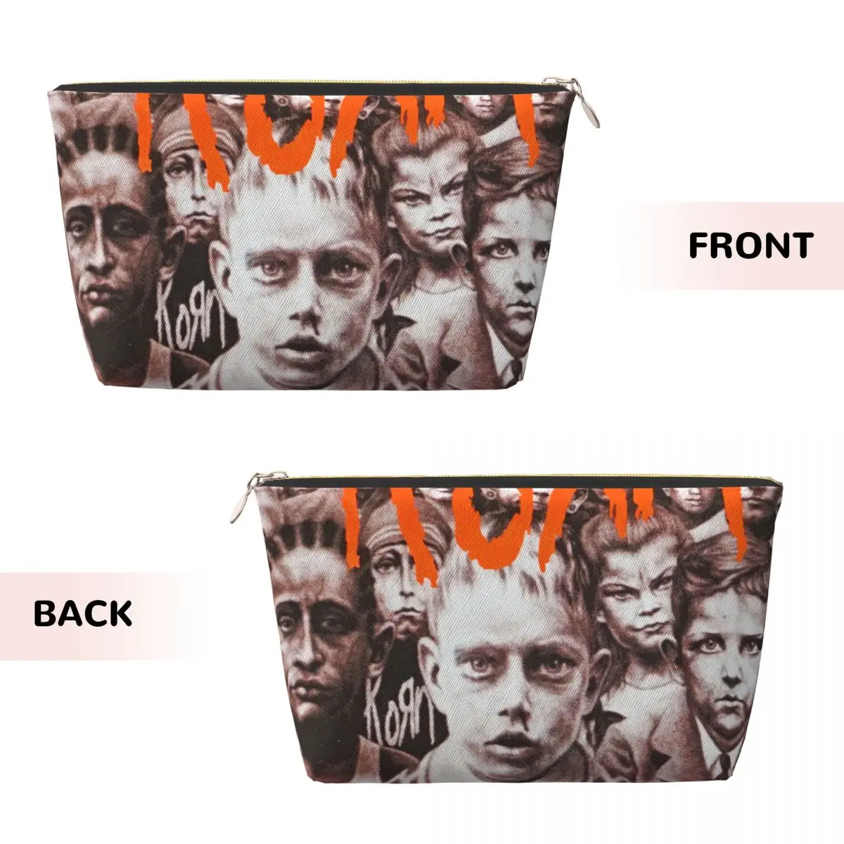 Custom Korns Untouchables Travel Toiletry Bag for Women Metal Gothic Rock Band Cosmetic Makeup Bag Beauty Storage Dopp Kit