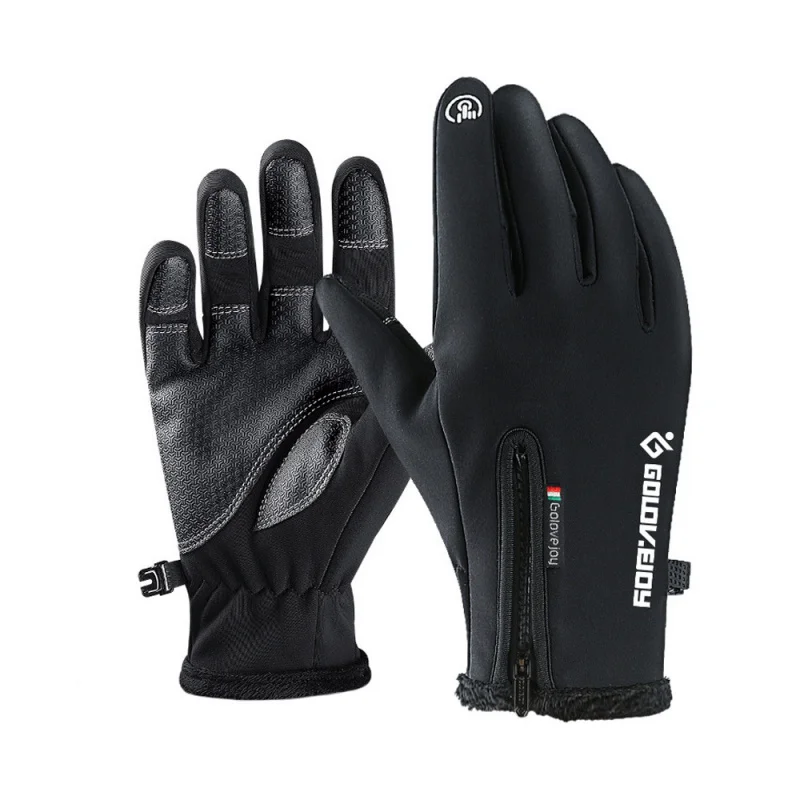 DB03 Guanti impermeabili da esterno Touchscreen invernale per uomo e donna Antivento caldo Ciclismo Cerniera Sport in pile Arrampicata Sci