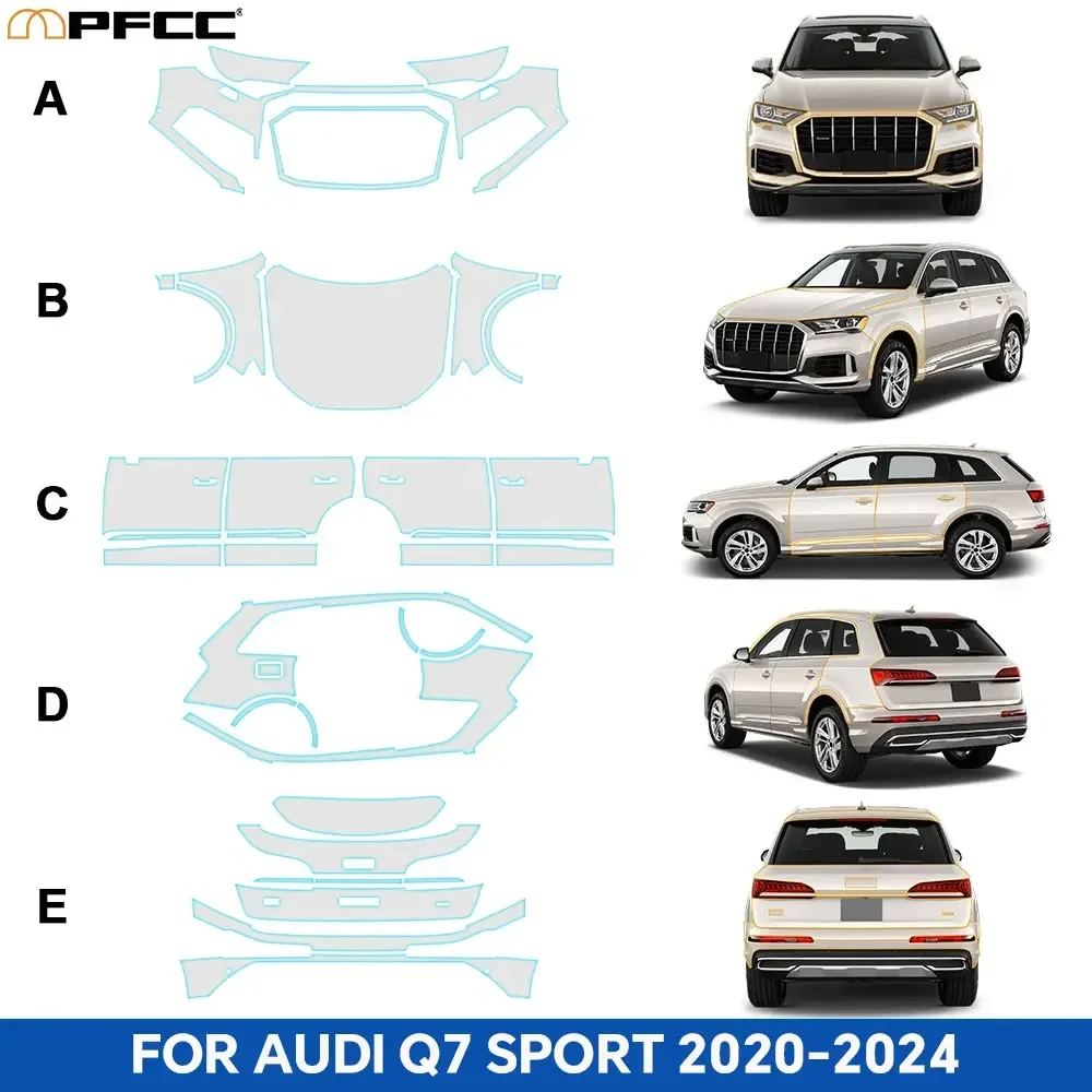 9MIL PPF TPU Q7 S-Line 2020-2024 Precut Full Car PPF Film 8.5Mil HD Clear Anti-Scratch Car Paint Protection Exterior Accessory