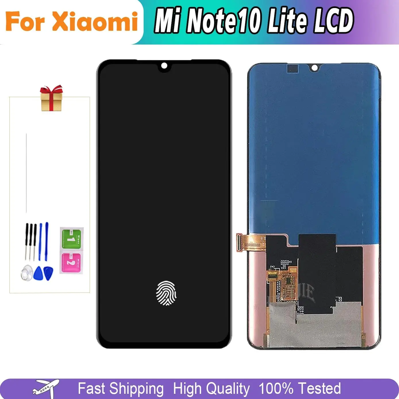 

AMOLED LCD For Xiaomi Mi Note 10 Lite Lcd Display Touch Screen For Mi Note 10 Lite M2002F4LG Display Screen