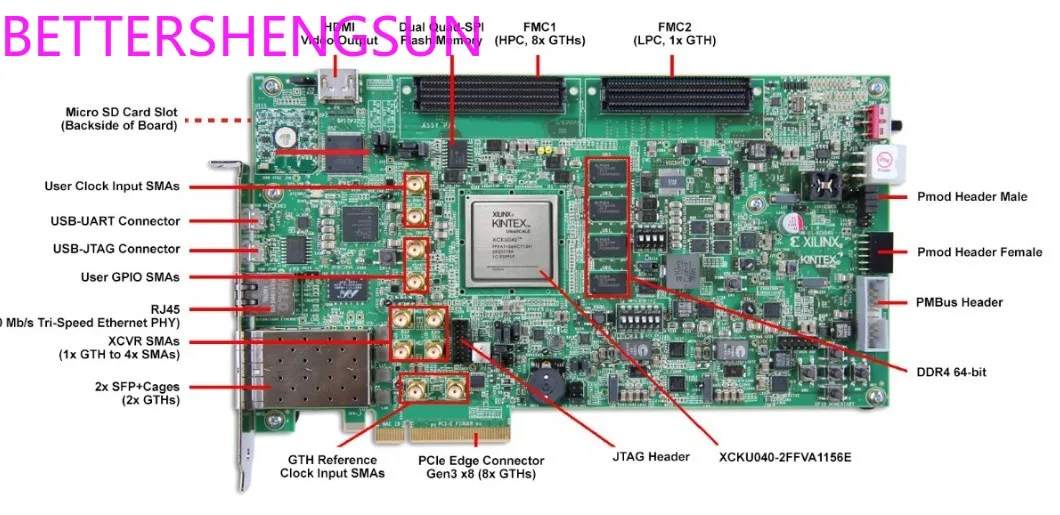 Kintex บอร์ดอัลตร้าซาวด์บอร์ด Xilinx FPGA Xilinx บอร์ด XCKU040