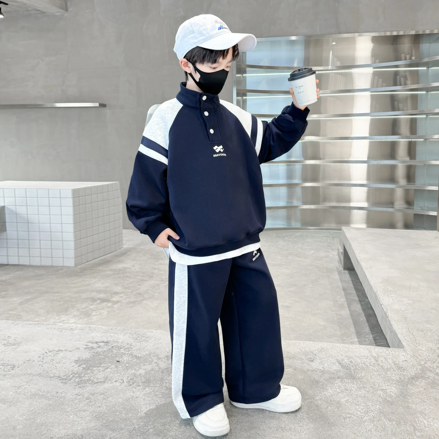 Teenagers Boys Fashion Tracksuit Set Spring Autumn Letter Print Top with Pants Kids Clothing 5-14 Years Birthday Gift