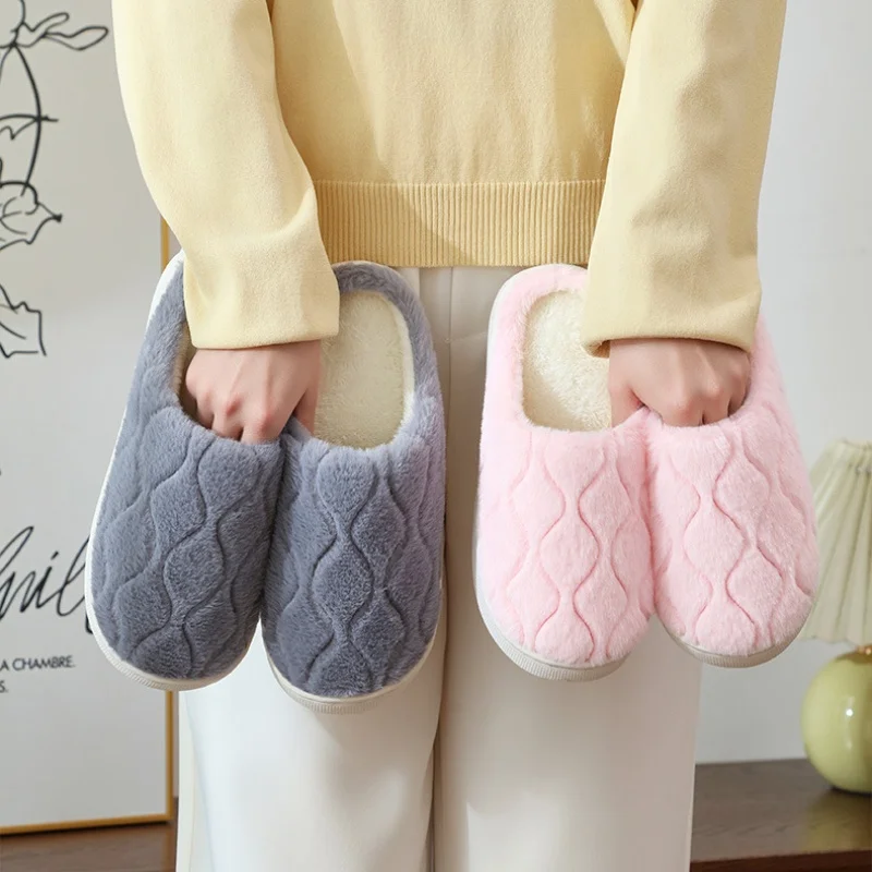 

Cotton Slippers for Women and Men, Autumn/Winter Japanese Style Home Indoor Soft Sole Casual Warm Floor Drag Comfortable Simple