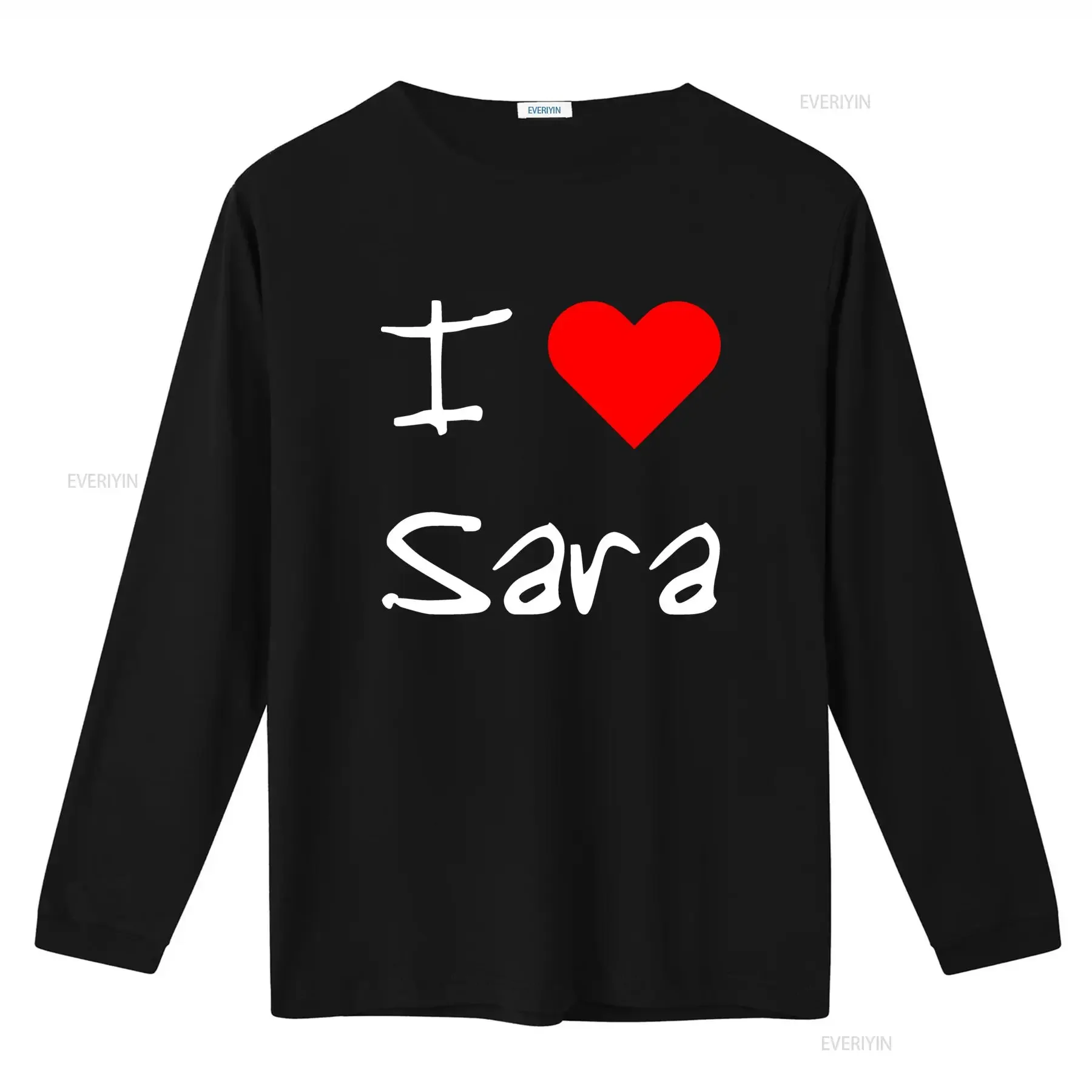 Stylish I Love Heart Sara T Shirt for Fashion Forward Individuals vintage Washed Comfortable Unisex Breathable fashion graphic