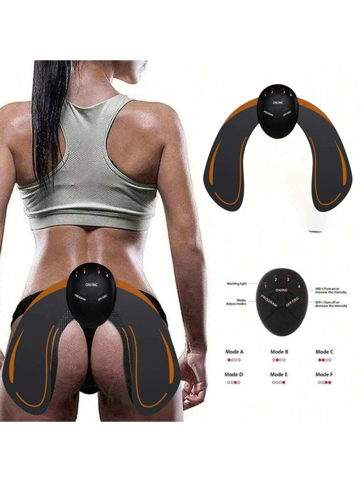 2026EMS Hip Muscle Stimulator Fitness Weightlifting Hip Abdominal Arm Leg Trainer Massage Battery Version