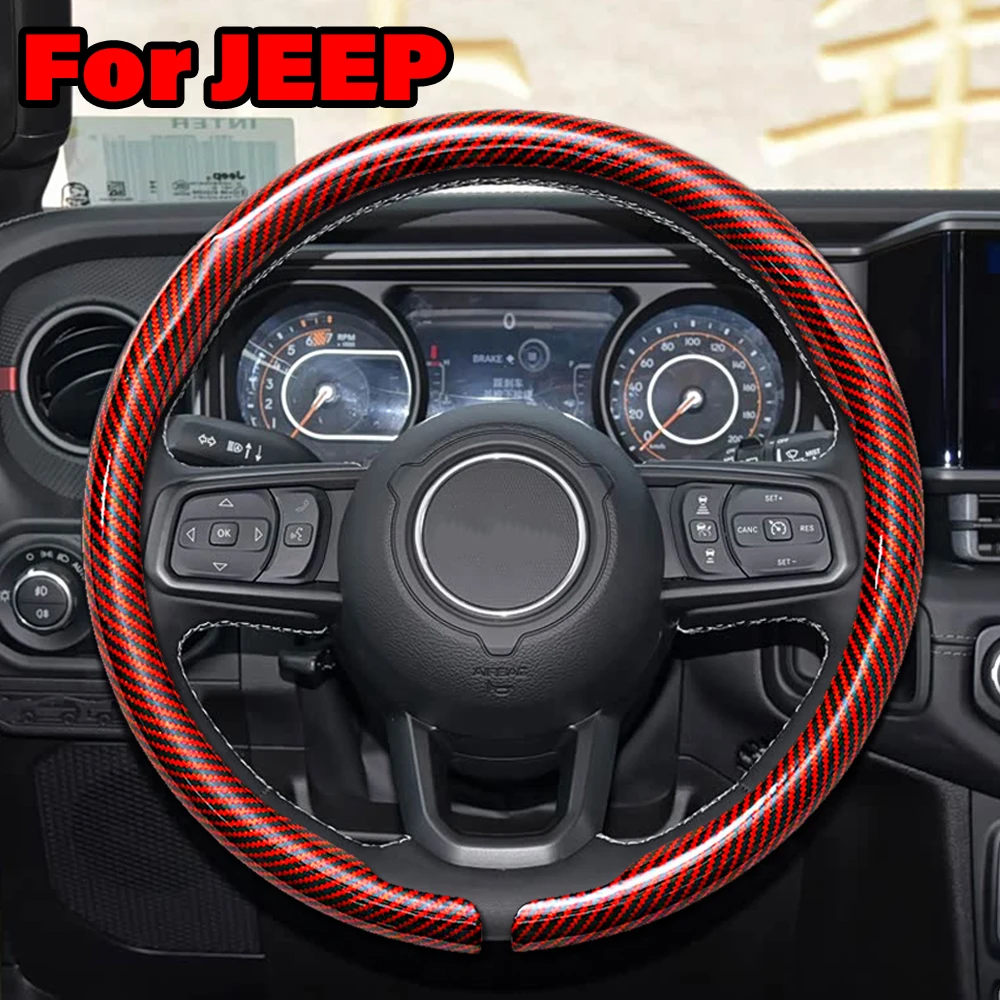 

For JEEP Steering wheel cover For Renegade Compass Cherokee Grand Cherokee L Wrangler JK Gladiator Wagoneer Avenger Accessories