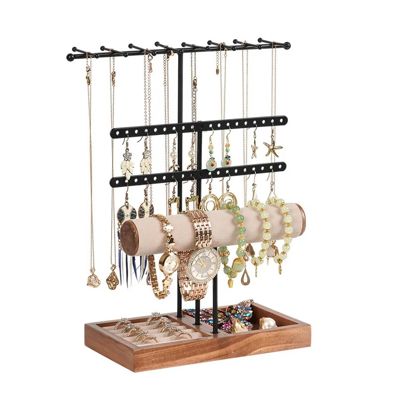 

Многослойная подставка для ювелирных изделий, многофункциональный держатель для ювелирных изделий, подставка для ожерелья, держатель для колец, подходящий для рабочего стола