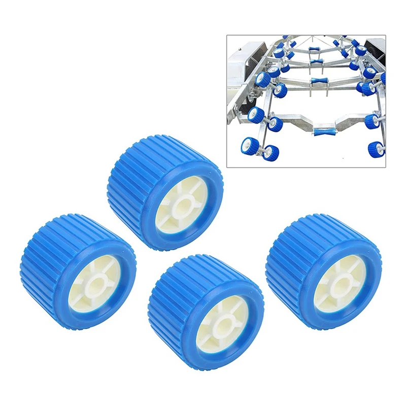 4 Piece Trailer Roller Boat Ramp Rollers Boat Lift Wheels Kit Ribbed Wobble Roller Accessories For Boat Yacht Trailer