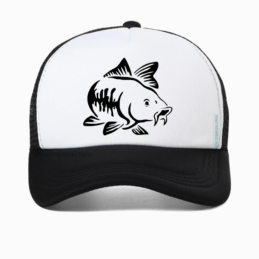 

Carp Fishbone Baseball Cap Summer mesh Breathable Dad Hats Men Outdoor Fishing Skeleton Fish Bone Caps