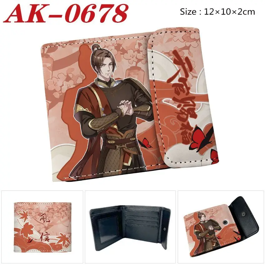 Tian Guan Blessing Anime Merchandise Full Color Hidden Buckle PU Leather Wallet Unisex Student Short Coin Purse Anime