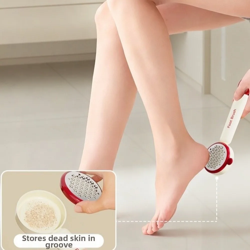 3 in 1 Foot Brush Scrubber With Handle Ergonomic Pedicure Scraper Foot File Handheld Exfoliating Foot Grater Pedicure Rasps