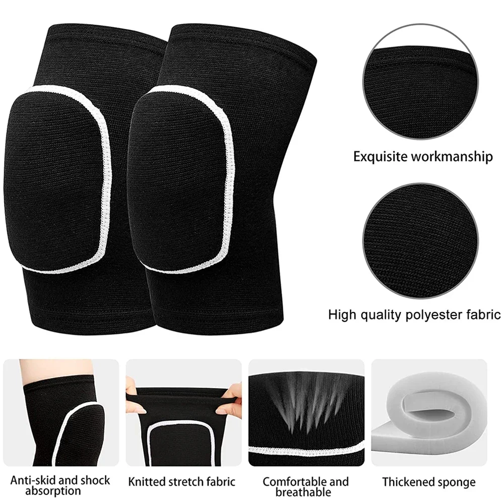 1Pair Kids Knee Pad Dance Volleyball Pads Sponge Kneepads Brace Soft Breathable Elastic Protector for Girls Boys Skating Cycling