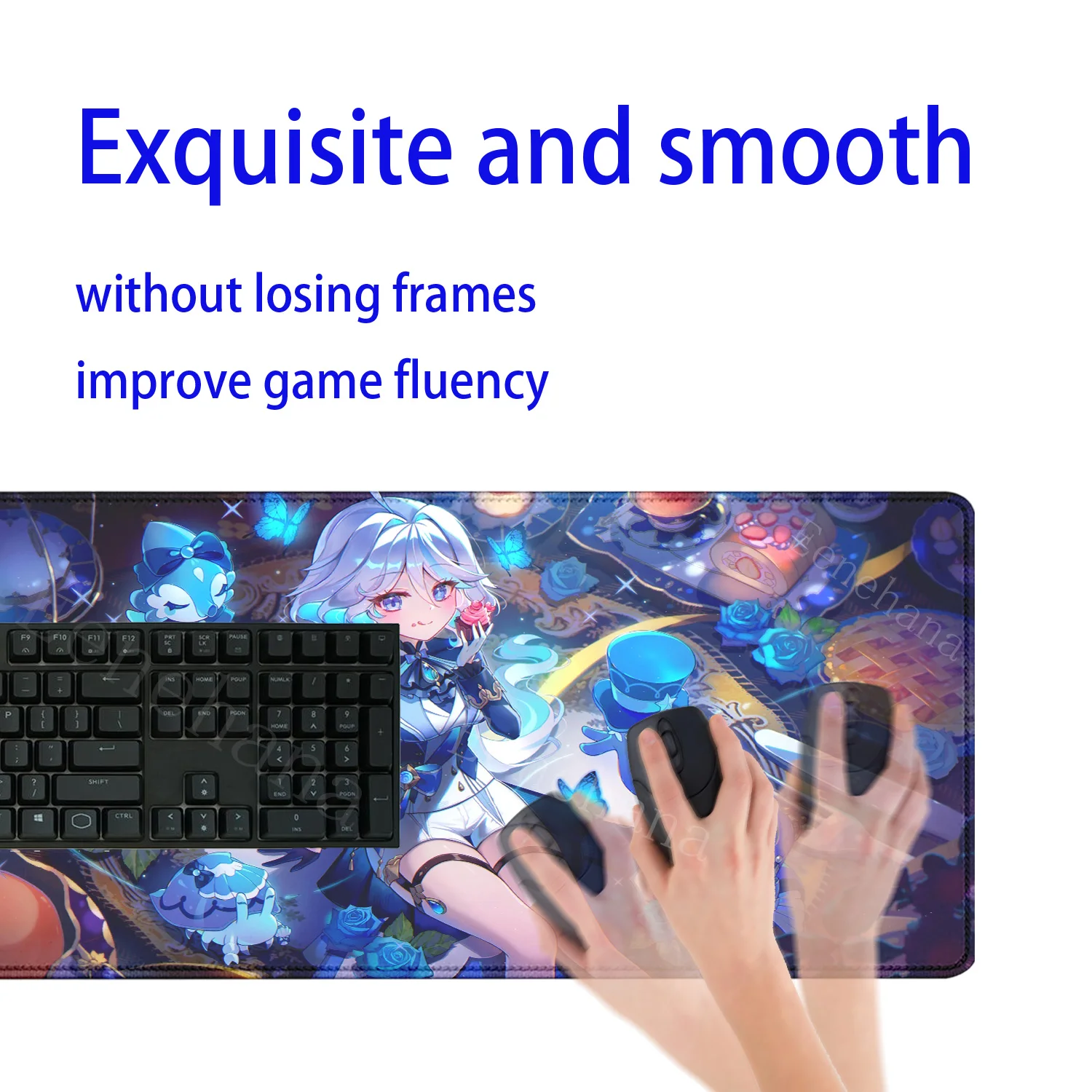 Anime Girl Furina HD Printing Genshin Impact XXL Mousepad Office Accessorie Desk Mat Keyboard Mouse Pad Mice Mat Non-slip Carpet view 5