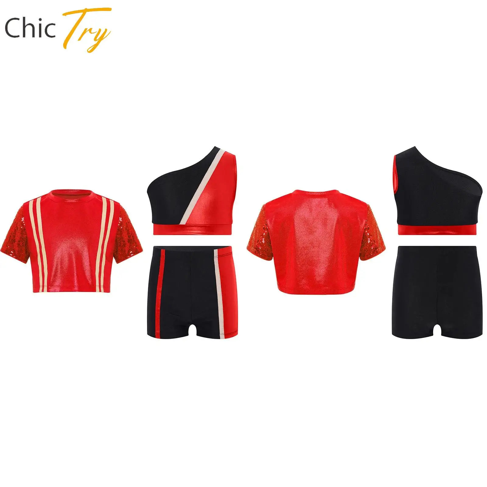 

Kids Girls Gymnastics Outfits Children Workout Yoga 3-piece Sports Set Crop Top Vest Shorts for Jazz Hip Hop Dance Performance