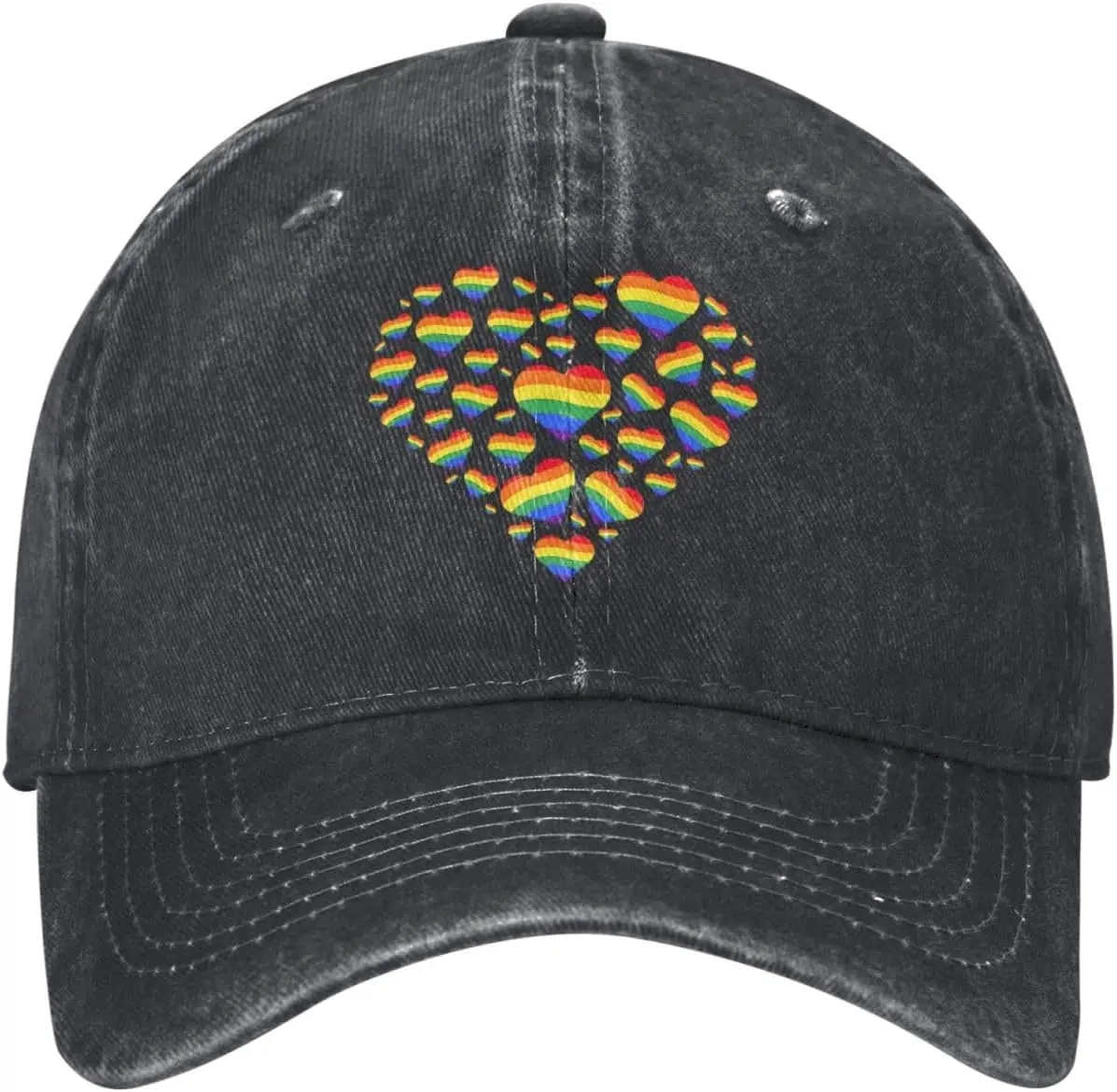 Pride-Heart-Washed-Baseball-Cap-Cotton-Adjustable-Outdoor-Casual-Unisex-Hat
