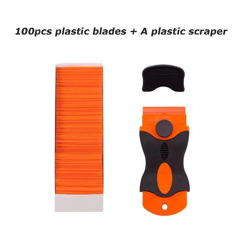 Autolakschraper met plastic vervangende messen Sticker Lijmverwijdering Schraper Gereedschapsset voor het verwijderen van etiketten Stickers Sticker