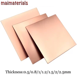 1-4pcs 레드 구리 0.5/0.8/1/1.2/1.5/2/2.5mm 두께 99.9% 순수 구리 Cu 금속 호일 플레이트 부식 방지