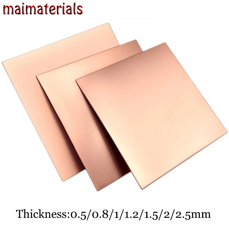Cobre Vermelho 0.5 0.8 1.2 1.5 2.5 mm Espessura 99.9 Cobre Puro cu Folha de Metal Placa Anti-corrosivo 14 Peças