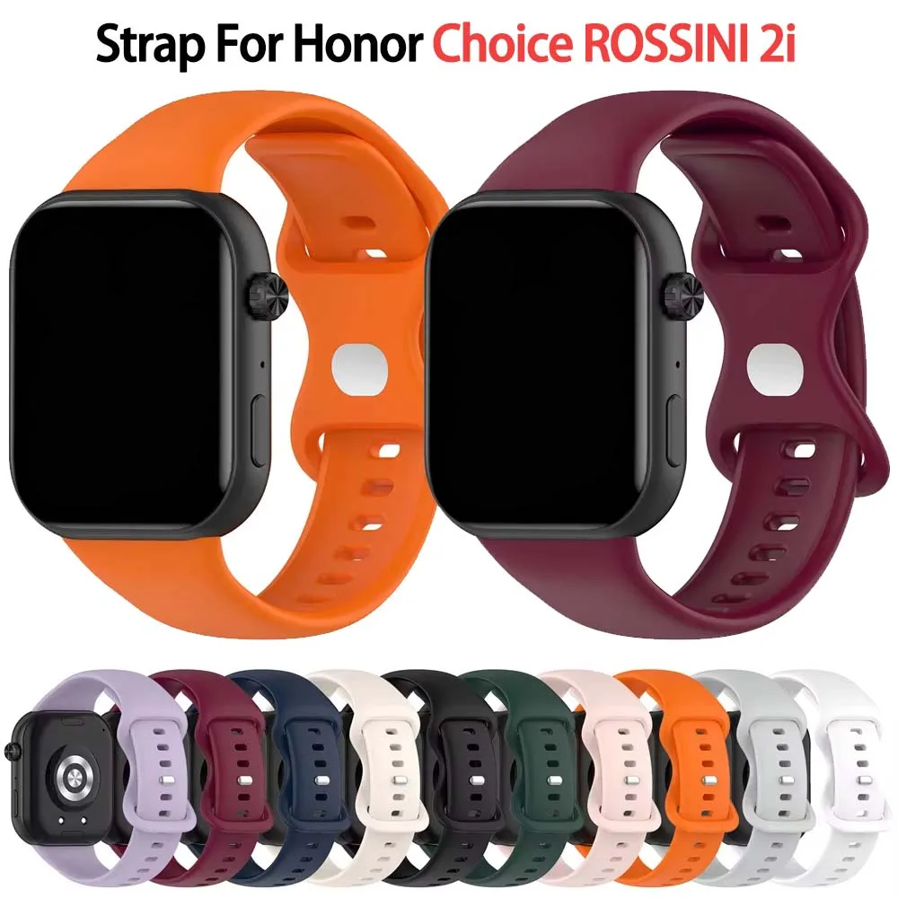 Pulseira de silicone para huawei honor choice rossini 2i, pulseira de relógio para honor rossini 2i, pulseira de substituição da moda