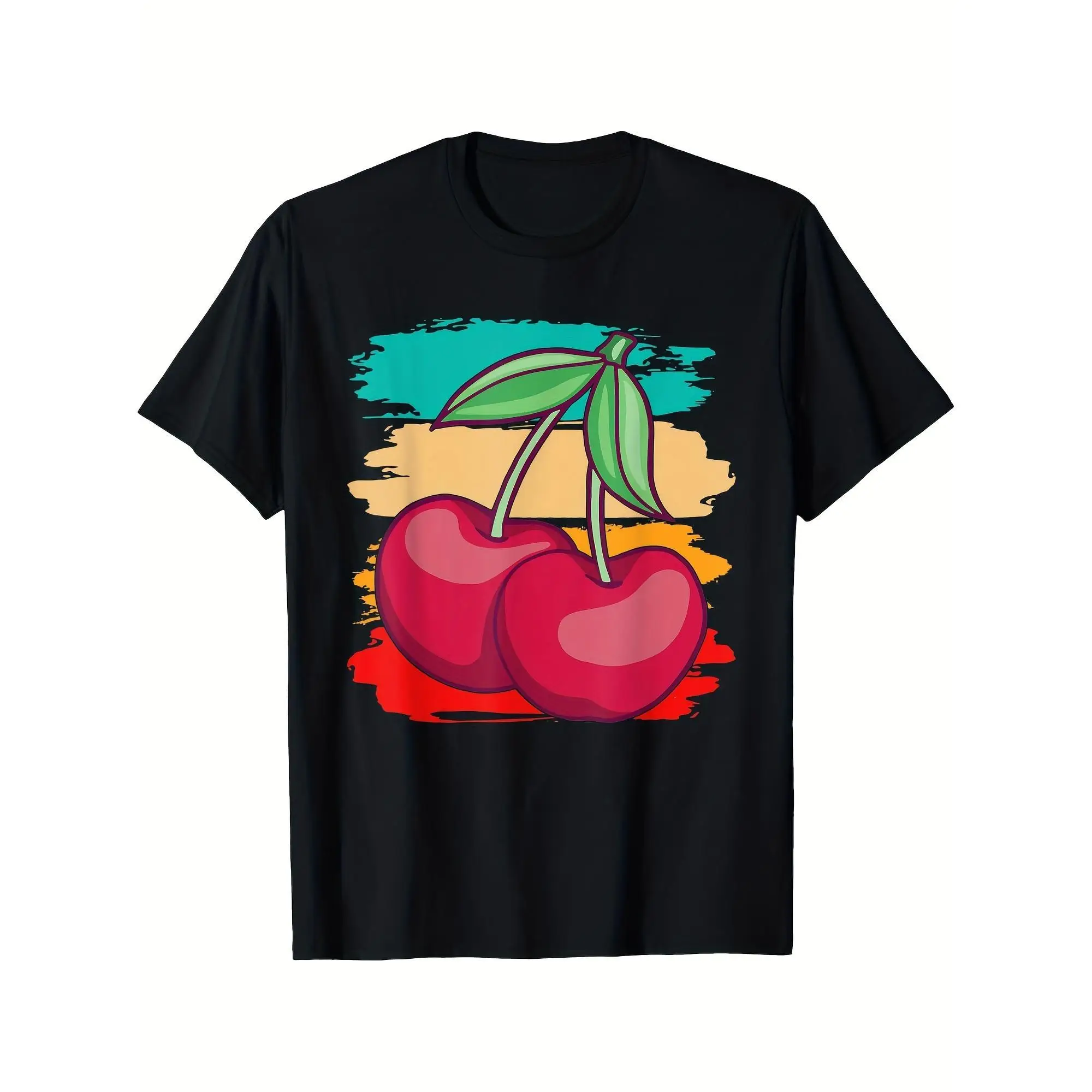 

Retro Cherry Graphic T-Shirt Summer Fruit Print Tee for Women Men S-3XL Casual Streetwear Vacation Beach Outfit