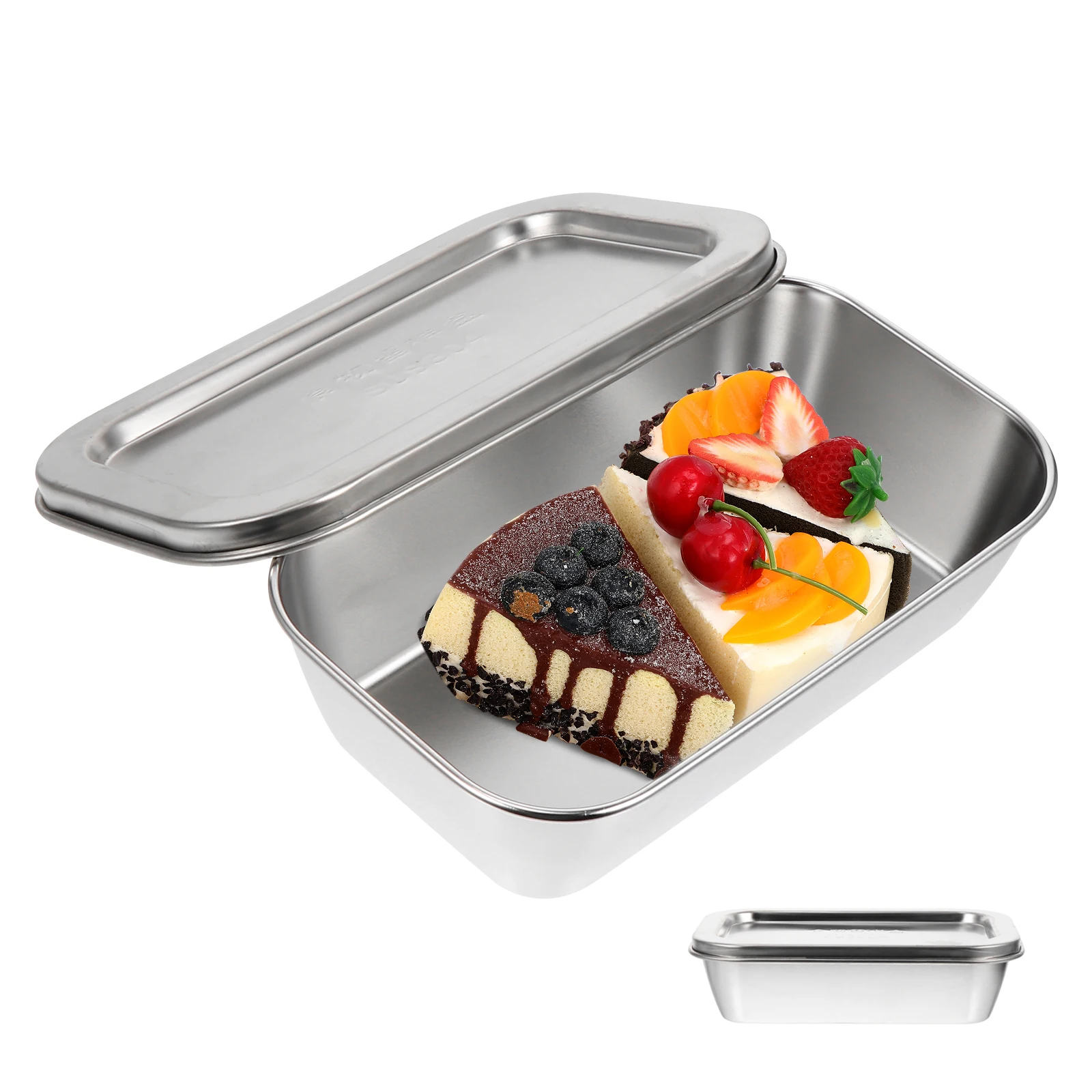 

1Pcs Food Storage Box High Quality Stainless Steel Butter Box Silver Covered Butter Holder Home Kitchen Storage