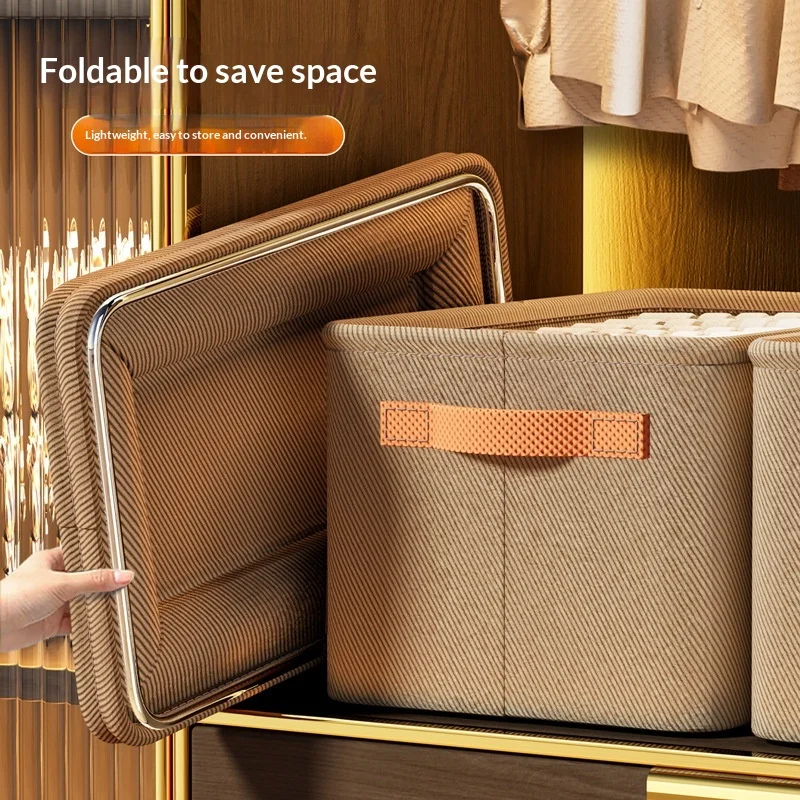 Wardrobe Fabric Organizer - Thickened Storage Baskets for Clothes/Pants, Drawer Bin for Bedroom/Dorm (Set of 3) - Image 2