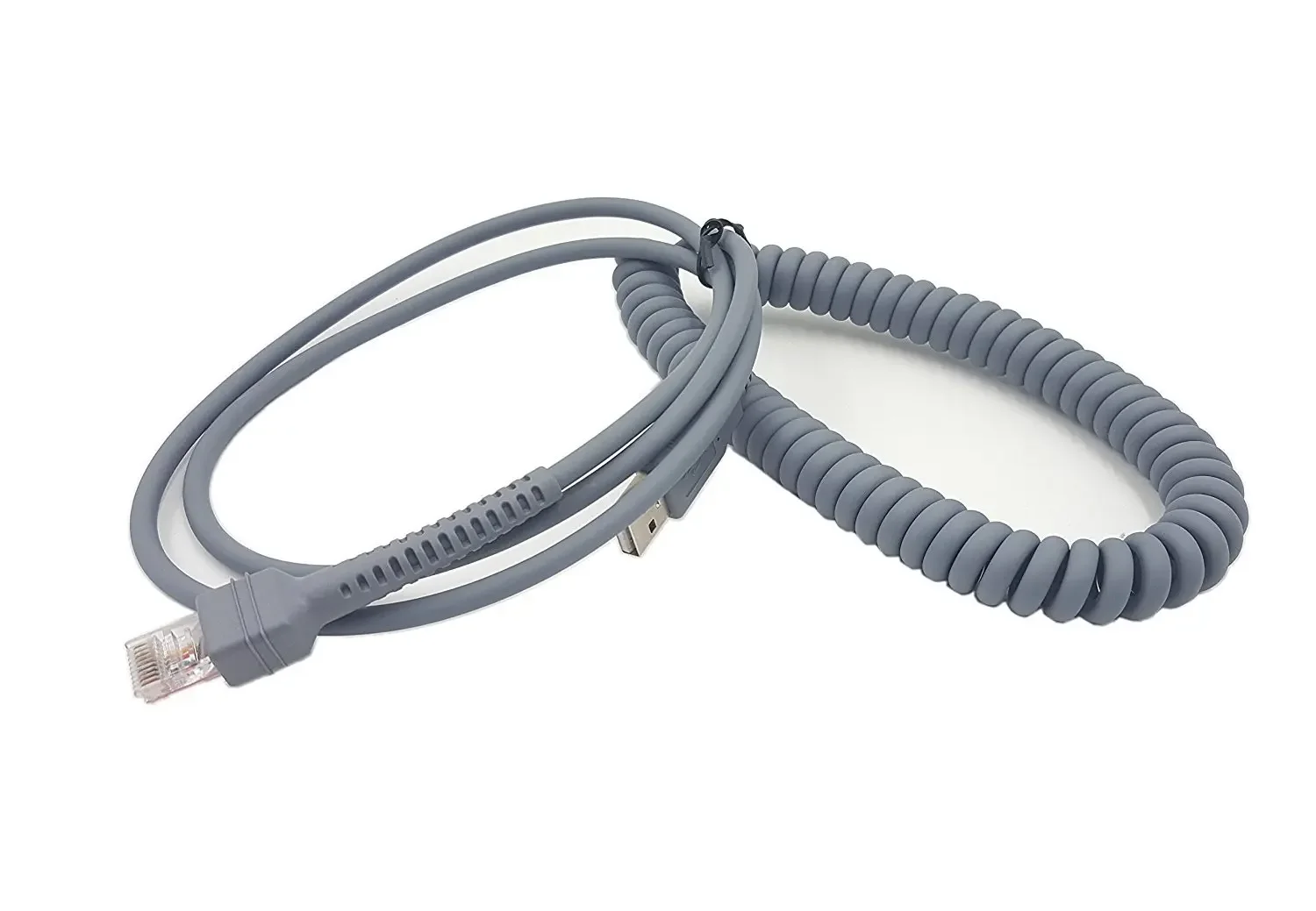 Spiral wound cable for bar code scanner.USB to RJ45 Helical spring cable for Symbol Barcode Scanner LS4278 LS2208 2208AP Generic