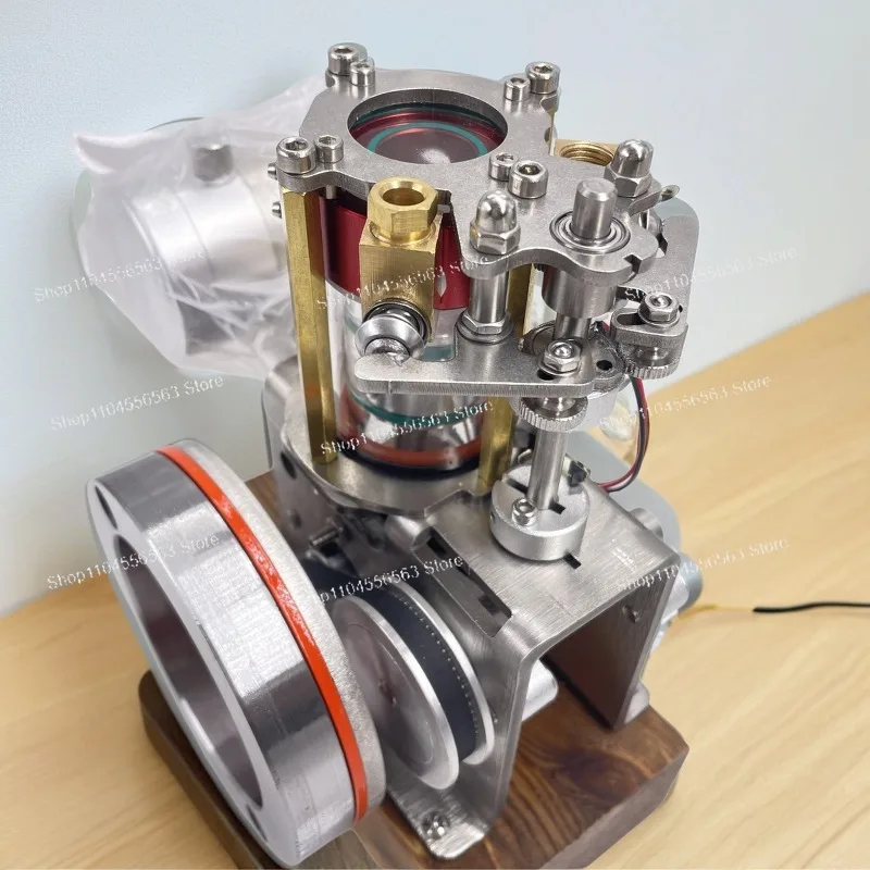 4-Stroke Mini Alcohol Engine, Startable Internal Combustion Model, Science Physics Experiment Creative Mechanical Toy