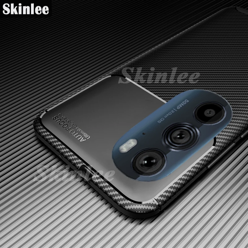 Skinlee Case For Motorola Edge 30 Pro 5G Shockproof Carbon Fiber Soft Silicone Cover For Moto Edge Plus 2022 Phone Case