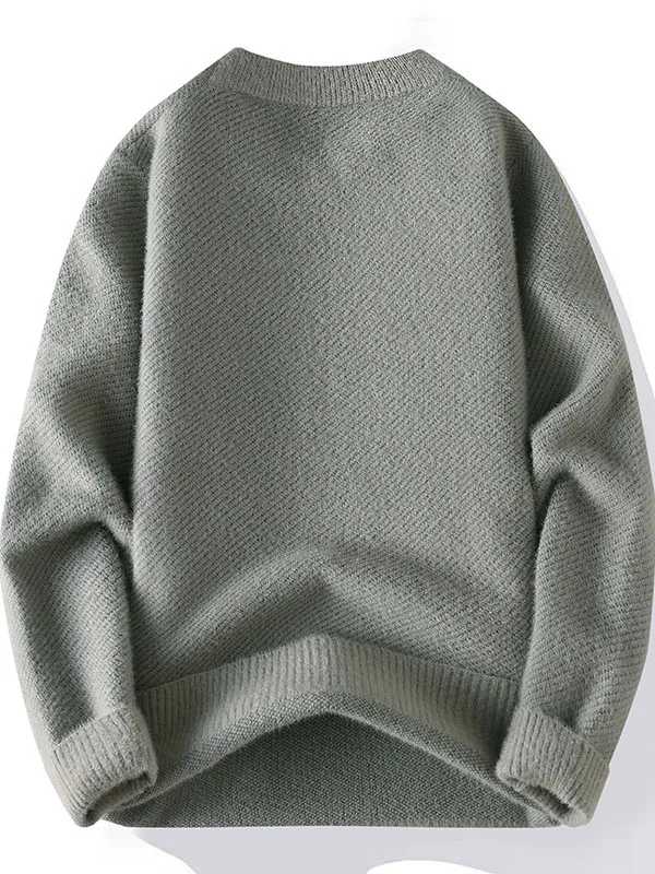 Men's Thiened f-High Collar Sweater Autumn Winter New Sle Casual Versatile Warm  Knitted irt Fake  Fur