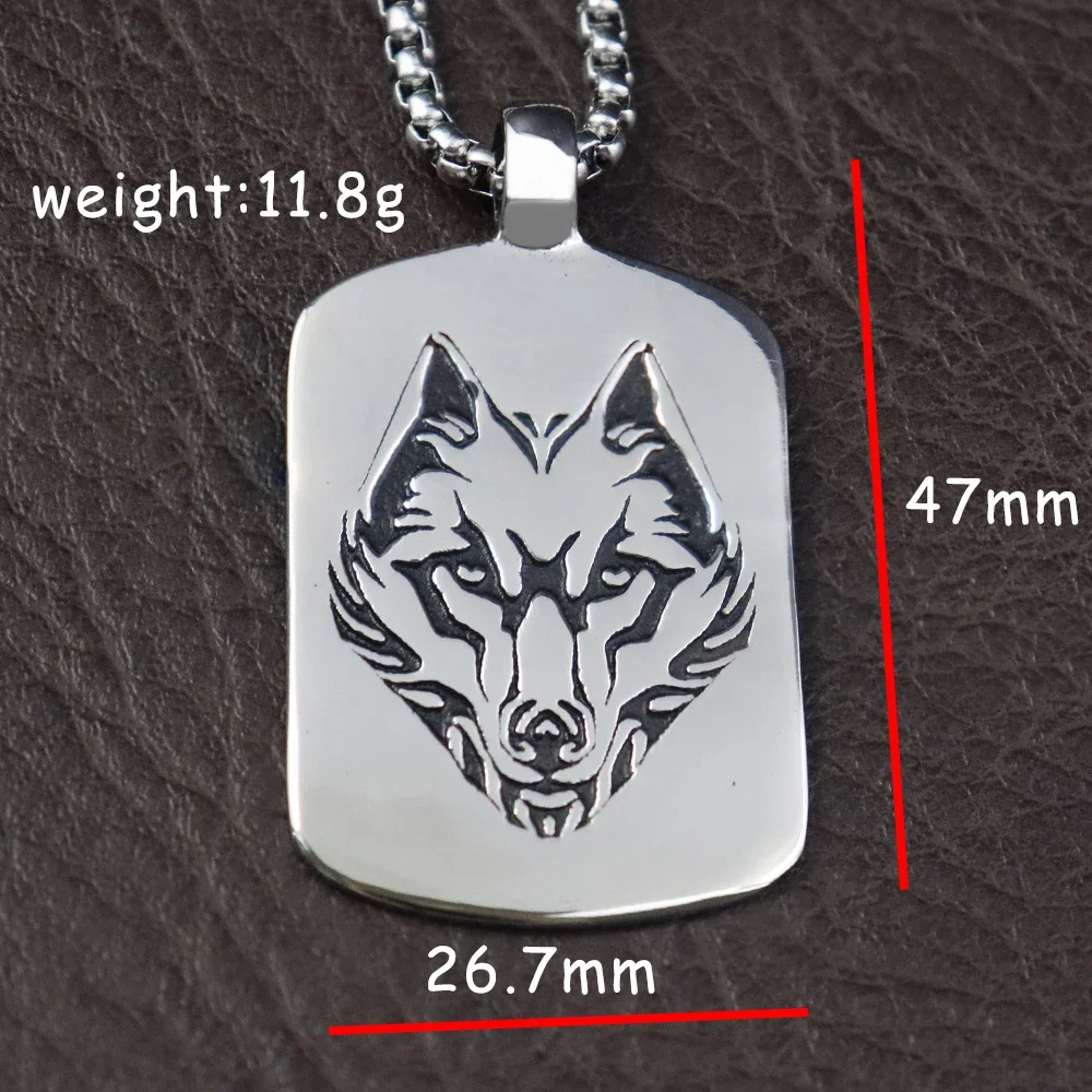Vintage Viking Nordic Wolf Head Necklace for Men Stainless Steel Punk Animal Pendant Unique Simple Amulet Jewelry Dropshipping