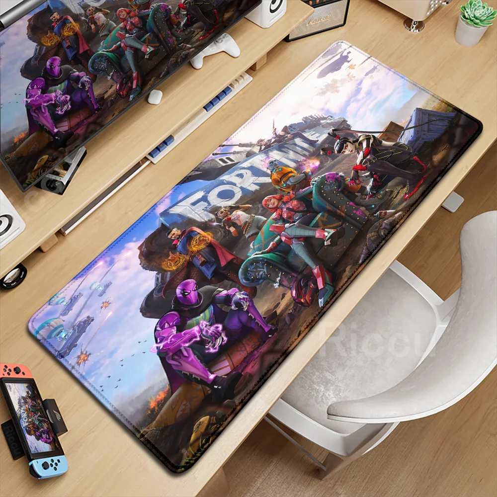 

Large Anime Mousepad F-Fortnite Deskmat Game Accessories Computer Lock Edge Keyboard Mice Mat Gamer 40x90cm Mause Office Carpet