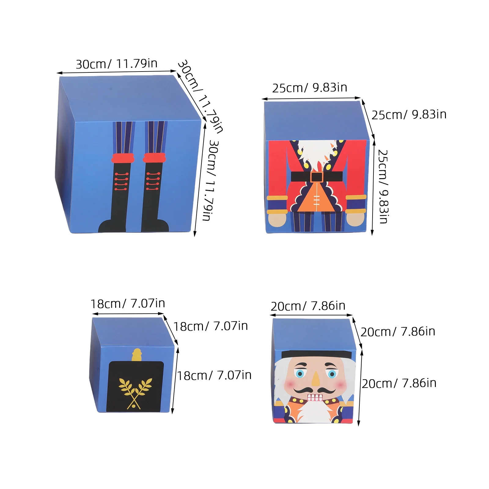 1Set Kotak Natal Nutcracker yang Dapat Ditumpuk, Kotak Penyimpanan Hadiah Dekoratif untuk Liburan, Kotak Hadiah yang Dapat Ditumpuk untuk Pesta