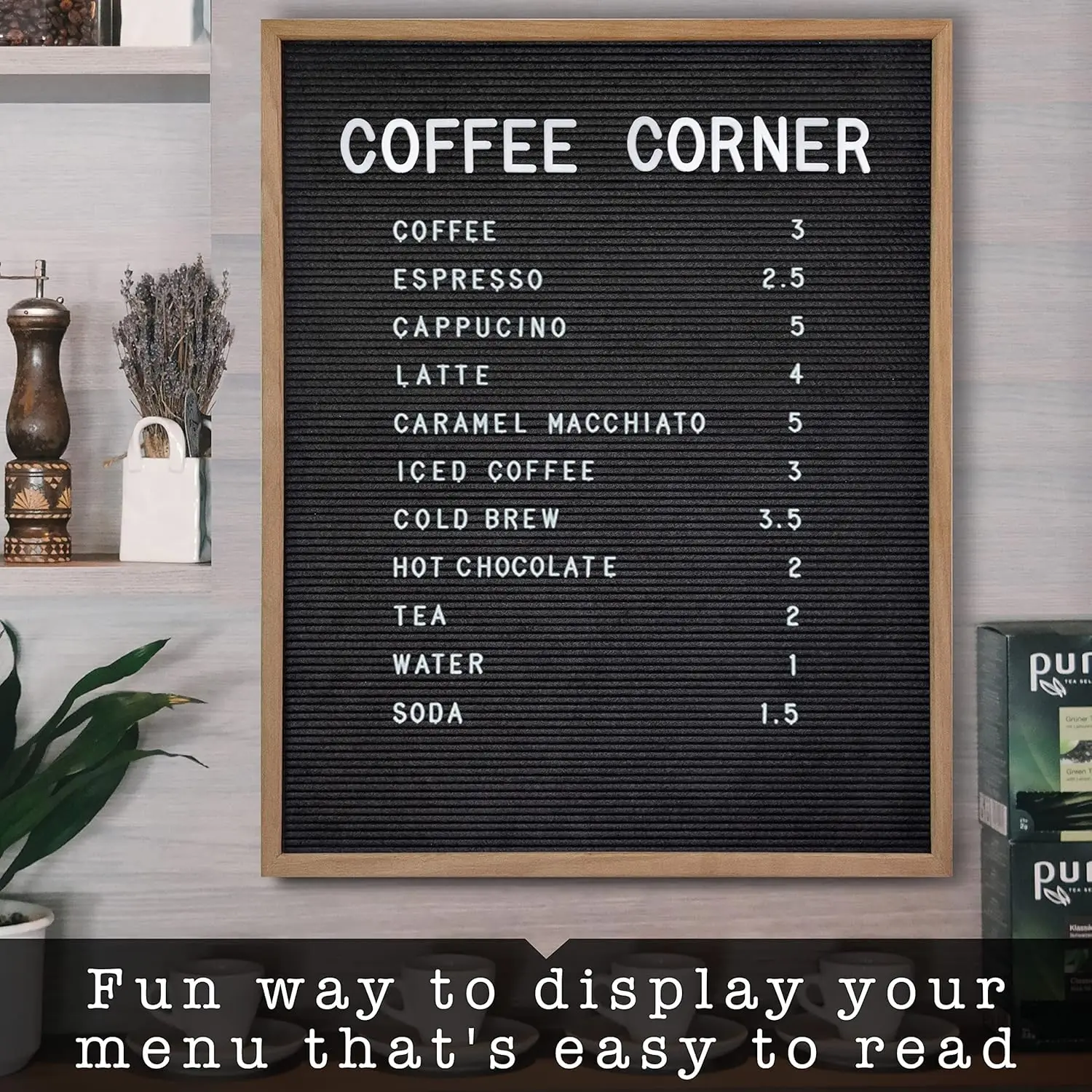 Large 24x30 Inch Felt Message Board with Letters for Restaurant Menus, Office Signs, and Teaching