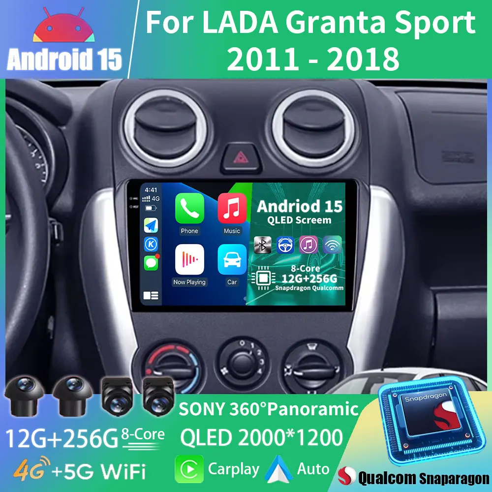 

Автомагнитола Android 15 Carplay Auto для LADA Granta Sport 2011-2018 с DSP, мультимедийный плеер, головное устройство, BT, WIFI+4G, стерео, видео