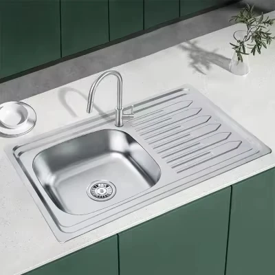 Modern Design Stainless Steel Single Bowl Kitchen Sink Thickened Brushed Corner Single Hole Workbench